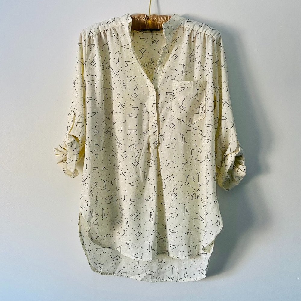 ModCloth White and Black Constellation Tunic